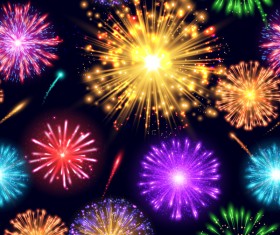 Different color firework effect vector