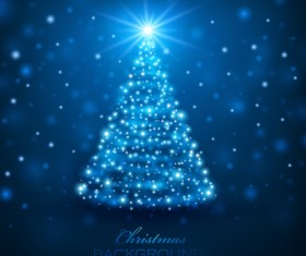 Dream magic christmas tree with xmas background vector 07