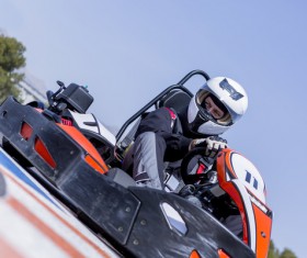 Driving Kart Racing man Stock Photo 01