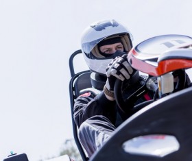 Driving Kart Racing man Stock Photo 02