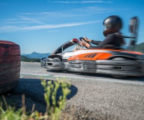 Driving Kart Racing man Stock Photo 03