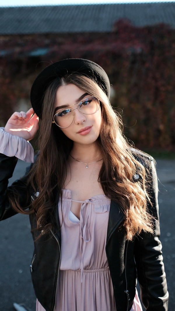 Elegant beautiful girl with glasses Stock Photo
