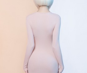 Elegant blonde girl with slim body Stock Photo 09