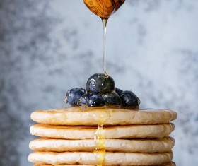 Embellishment delicious blueberry pancakes Stock Photo 03