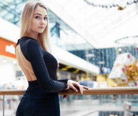 Fashion girl in the mall Stock Photo