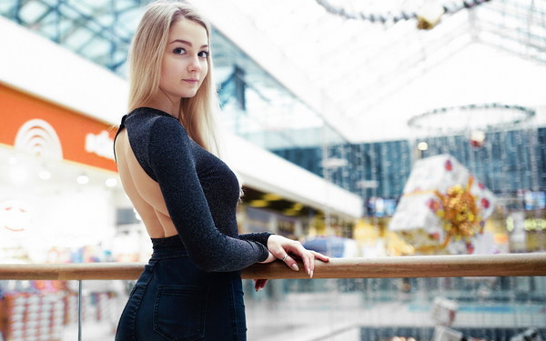 Fashion girl in the mall Stock Photo