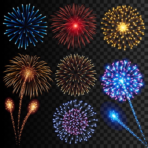 Festival fireworks illustrations vector