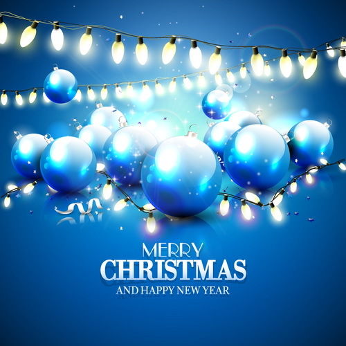 Festive lanterns with christmas and new year background vector