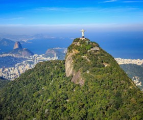 Filming the mountain Jesus of Rio de Janeiro from different angles Stock Photo 02
