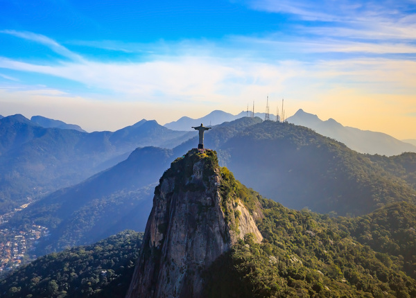 Filming the mountain Jesus of Rio de Janeiro from different angles Stock Photo 03