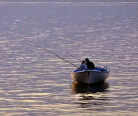 Fishing in the lake Stock Photo