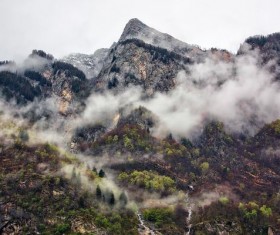 Fog-filled valleys Stock Photo