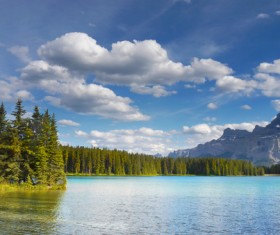 Forest lake landscape Stock Photo 03