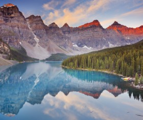 Forest lake landscape Stock Photo 04