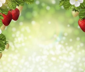 Fresh strawberry with blurs background vector