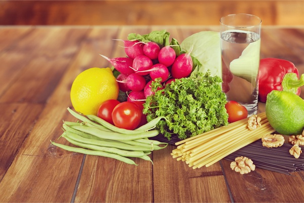 Fresh vegetables and noodles Stock Photo