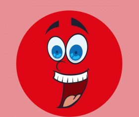 Funny cartoon face expression design vector 01