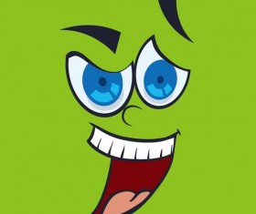 Funny cartoon face expression design vector 02
