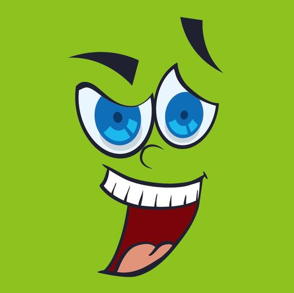 Funny cartoon face expression design vector 02 free download