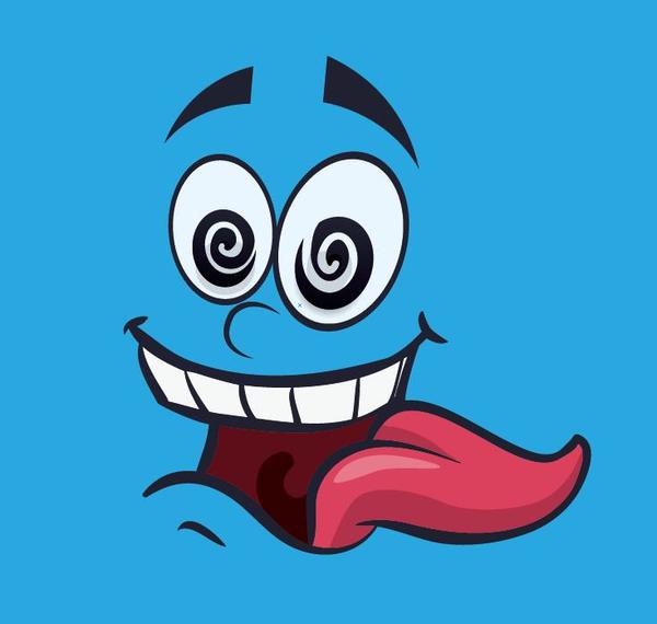 Funny cartoon face expression design vector 04 free download