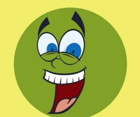 Funny cartoon face expression design vector 06