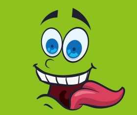 Funny cartoon face expression design vector 08