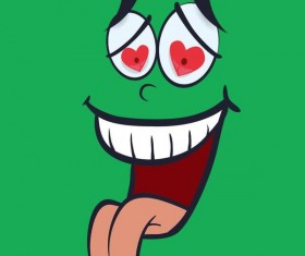 Funny cartoon face expression design vector 10