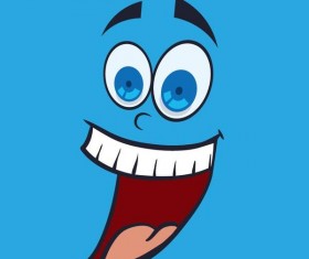 Funny cartoon face expression design vector 11