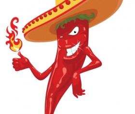 Funny cartoon pepper characters vector 01