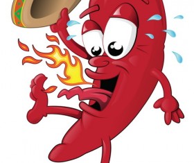 Funny cartoon pepper characters vector 02