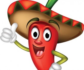 Funny cartoon pepper characters vector 06