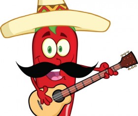 Funny cartoon pepper characters vector 07