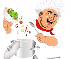 Funny chef vector material 01