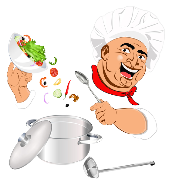 Funny chef vector material 01