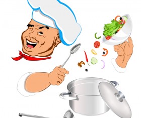 Funny chef vector material 02