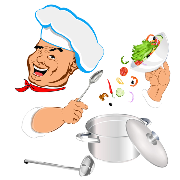 Funny chef vector material 02