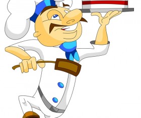 Funny chief with cake vector material