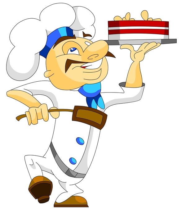 Funny chief with cake vector material