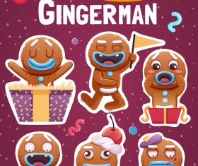 Funny christmas sticker design vector 04