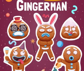 Funny christmas sticker design vector 06