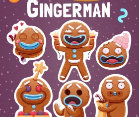 Funny christmas sticker design vector 07