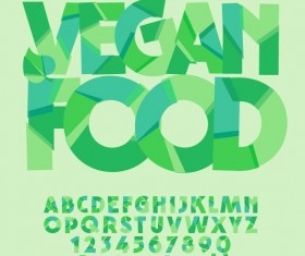 Geometric shape green alphabet vector