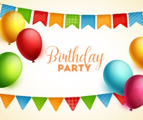 Gifts and sweets with birthday party background vector 02