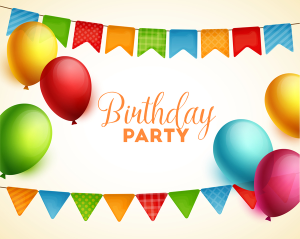 Gifts and sweets with birthday party background vector 02