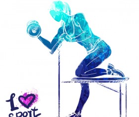 Girl love sport vector illustration