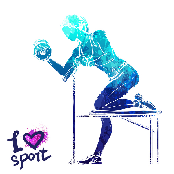 Girl love sport vector illustration