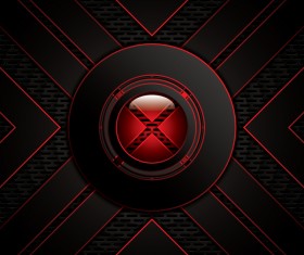 Glass button with metal background vector 04