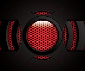 Glass button with metal background vector 08