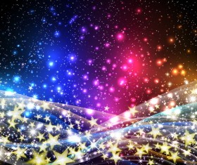Golden stars light background with abstract vectors