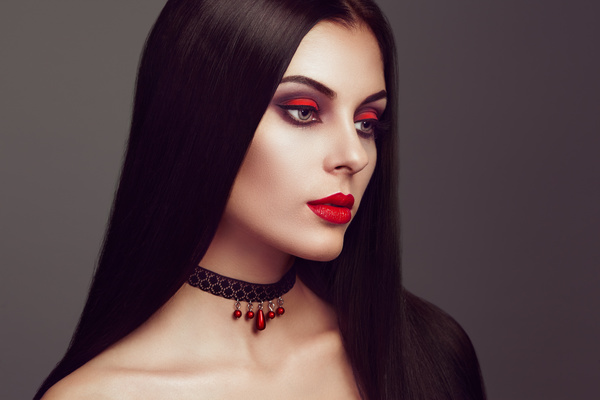 Halloween Vampire Woman makeup Stock Photo 02 free download